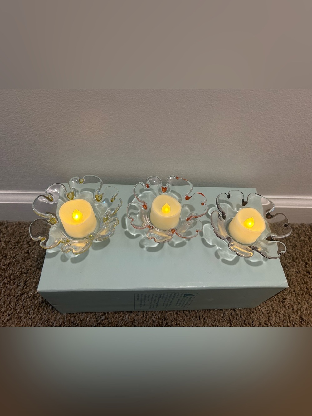 NIB Partylite Garden Whimsy Tealight Trio Candle Holders